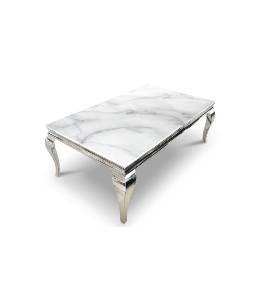 Table basse Nansouty Argent marbre blanc commande en ligne