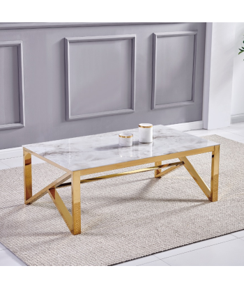 Table basse Majestic Or Marbre blanc Les êtres humains sont 