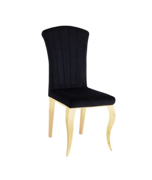 Chaise Nansouty Or velours Noir en ligne