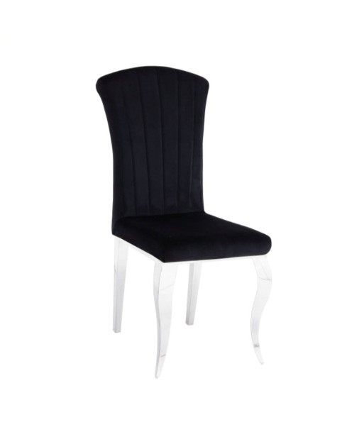 Chaise Nansouty Argent velours Noir sur le site 