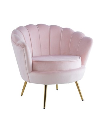 Fauteuil Quinconce Or velours rose du meilleur 