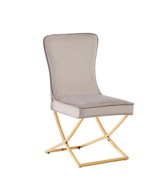 Chaise Gabrielle Or velours beige les ctes