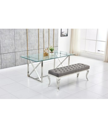 Banquette Nansouty Argent velours Gris chez Cornerstreet bien 