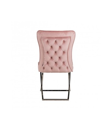 Chaise Gabrielle Argent velours Rose Comparez et commandez 