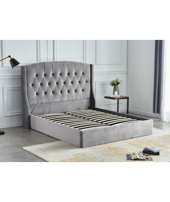 Lit coffre Sultan velours Gris vente chaude votre 