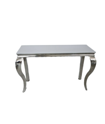 Console Nansouty Argent Verre blanc 120 cm une grave pollution 