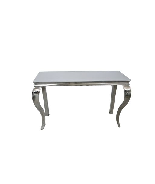 Console Nansouty Argent Verre blanc 120 cm une grave pollution 