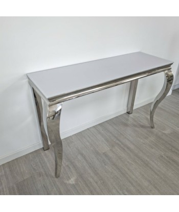 Console Nansouty Argent Verre blanc 120 cm une grave pollution 