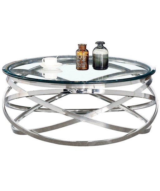 Table basse Bagatelle Argent Verre trempé en stock