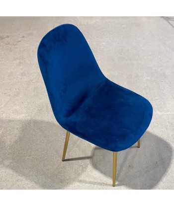 Chaise Victoire Or velours Bleu de la marque