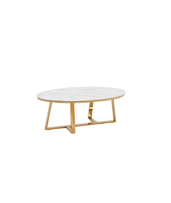 Table basse Dijeaux Or Marbre Blanc la livraison gratuite