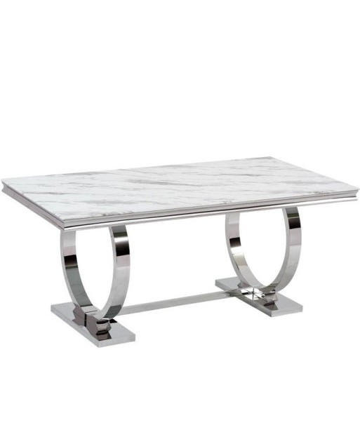 Table à manger Dijeaux Argent Marbre blanc Profitez des Offres !