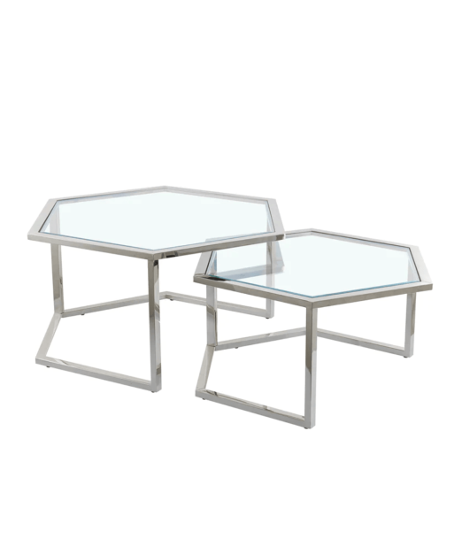 Tables gigognes Xarba Argent Verre trempé meilleur choix