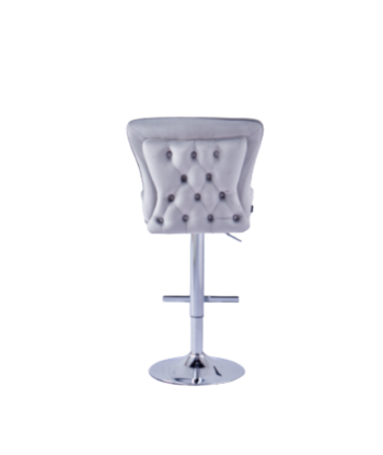 Tabouret de bar Gabrielle Argent velours gris Profitez des Offres !