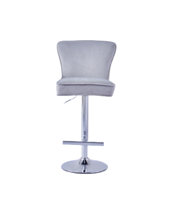 Tabouret de bar Gabrielle Argent velours gris Profitez des Offres !