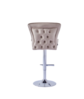 Tabouret de bar Gabrielle Argent velours moka pas cher