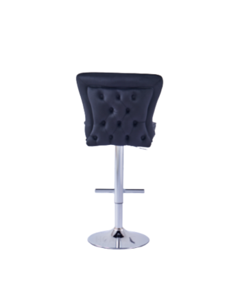 Tabouret de bar Gabrielle Argent velours noir solde