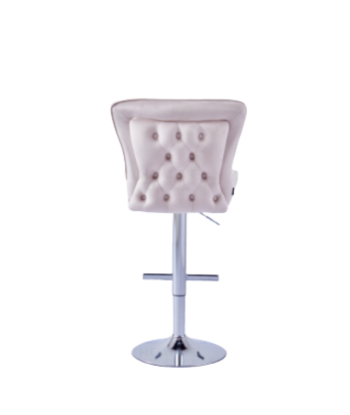 Tabouret de bar Gabrielle Argent velours beige Les magasins à Paris et en Île-de-France