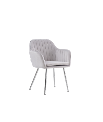 Chaise Kanvas Argent velours Gris 50% de réduction en Octobre 2024