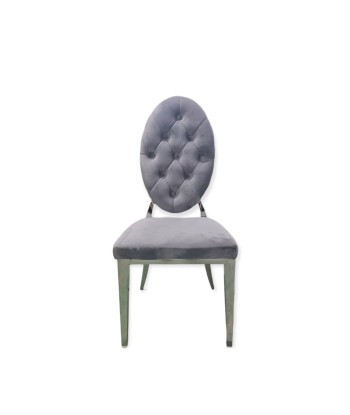 Chaise Ova Argent velours gris Par le système avancé 