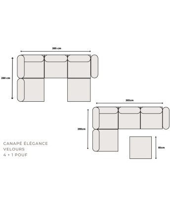 Canapé d'angle Elegance Modulable Velours Nude À commander