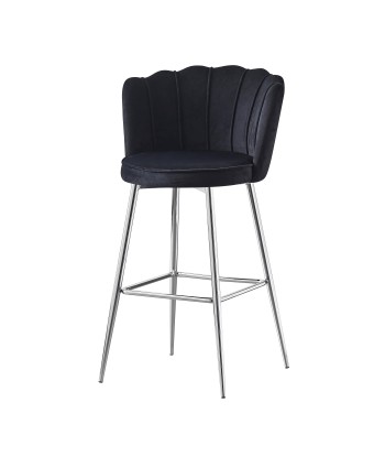 Tabouret de bar Quinconce Argent velours Noir sélection de produits