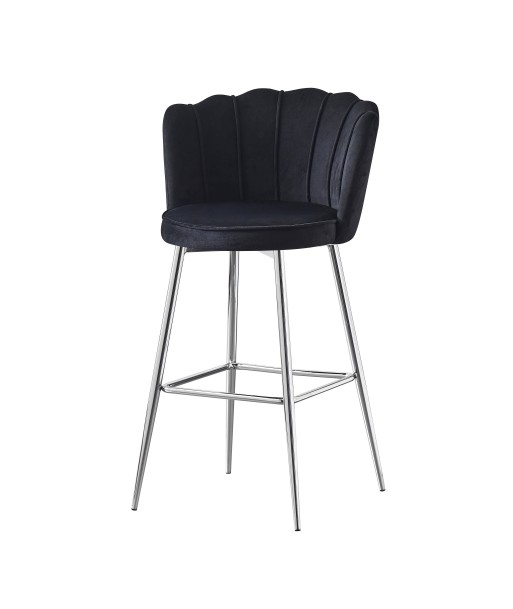 Tabouret de bar Quinconce Argent velours Noir sélection de produits