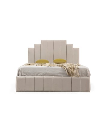 Cadre de lit Natura velours Beige pas chere