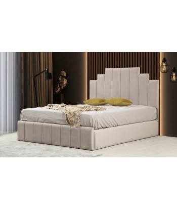 Cadre de lit Natura velours Beige pas chere