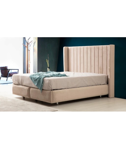 Lit coffre Tokyo velours Beige le concept de la Pate a emporter 