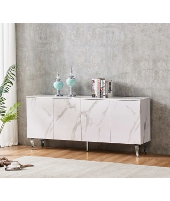 Buffet Baroque Argent marbre blanc 180 cm une grave pollution 