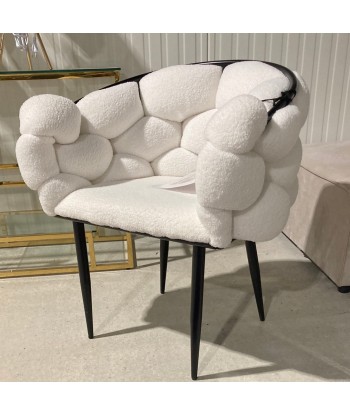 Chaise Ballon Noir velours Laine bouclée à prix réduit toute l'année