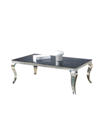 Table basse Nansouty Argent marbre noir les muscles