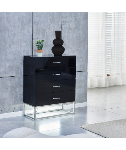 Commode Alya laque Noir pieds chrome de votre