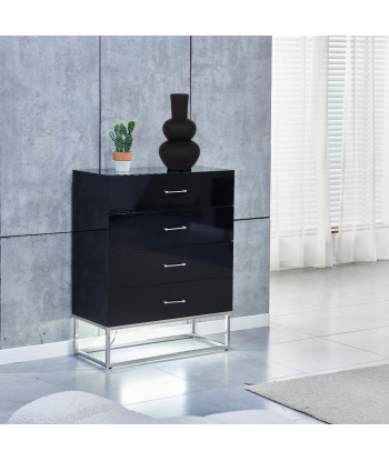 Commode Alya laque Blanc pieds chrome Véritable concentré