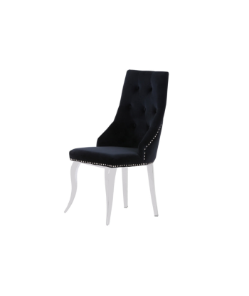 Chaise Anneau Argent velours Noir les ligaments