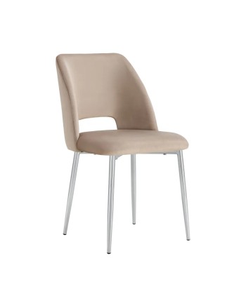 Chaise Ava Argent velours Taupe Véritable concentré