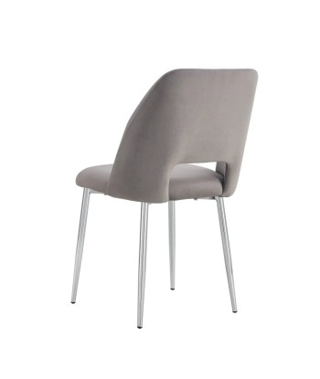 Chaise Ava Argent velours Gris Par le système avancé 