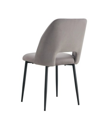 Chaise Ava Noir velours Gris pas chere