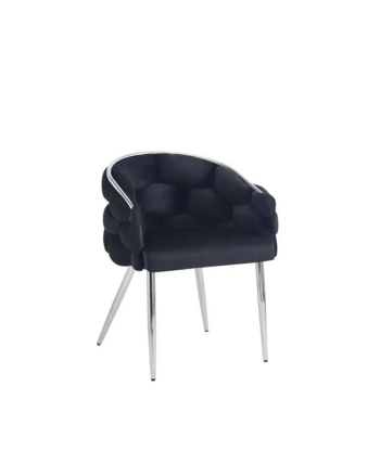 Chaise Ballon Argent velours Noir Fin de série