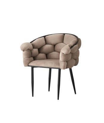 Chaise Ballon Noir velours Taupe pas cher