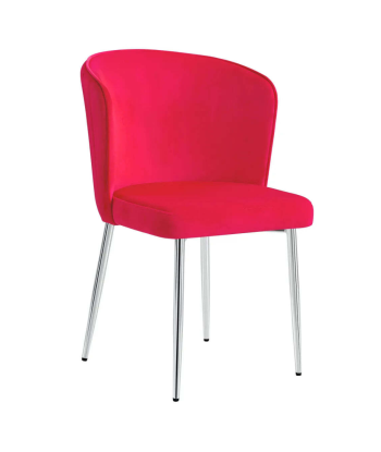 Chaise Diana Argent velours Fushia Livraison rapide