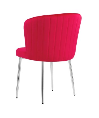 Chaise Diana Argent velours Fushia Livraison rapide