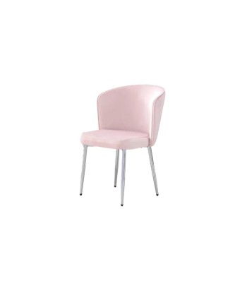 Chaise Diana Argent velours Rose plus qu'un jeu 