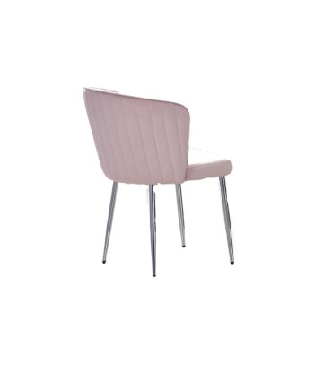 Chaise Diana Argent velours Rose plus qu'un jeu 