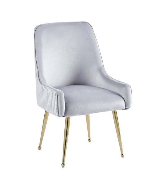 Chaise Luxury Or velours Gris pas cher chine