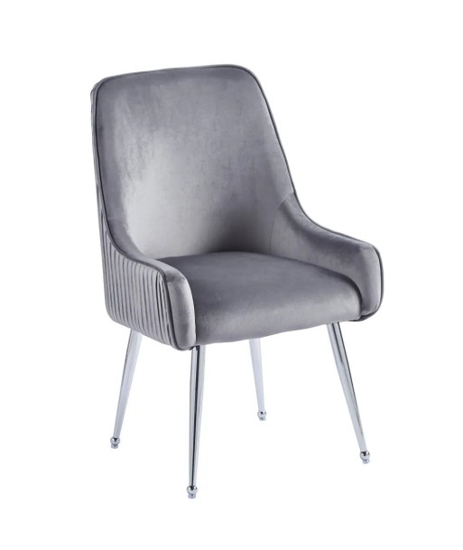 Chaise Luxury Argent velours Anthracite la colonne vertébrale