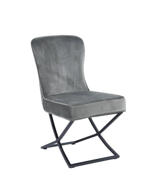 Chaise Gabrielle Noir velours Anthracite du meilleur 