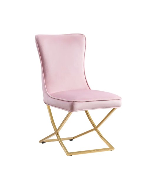 Chaise Gabrielle Or velours Rose pale Comparez et commandez 