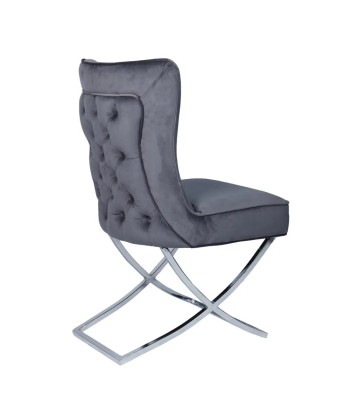 Chaise Gabrielle Argent velours Anthracite 2 - 3 jours ouvrés.